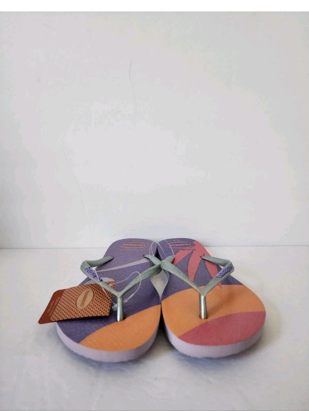 Havaianas Slim Glitter Sunset Flip Flops Quiet Lilac Purple Womens 9/10 4146766